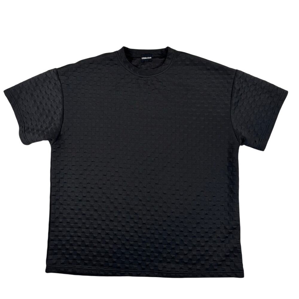 Urban Edge Mens Geometric Short Sleeve T-shirt - Black - 2XL